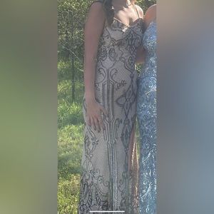 Neutral colored dress!